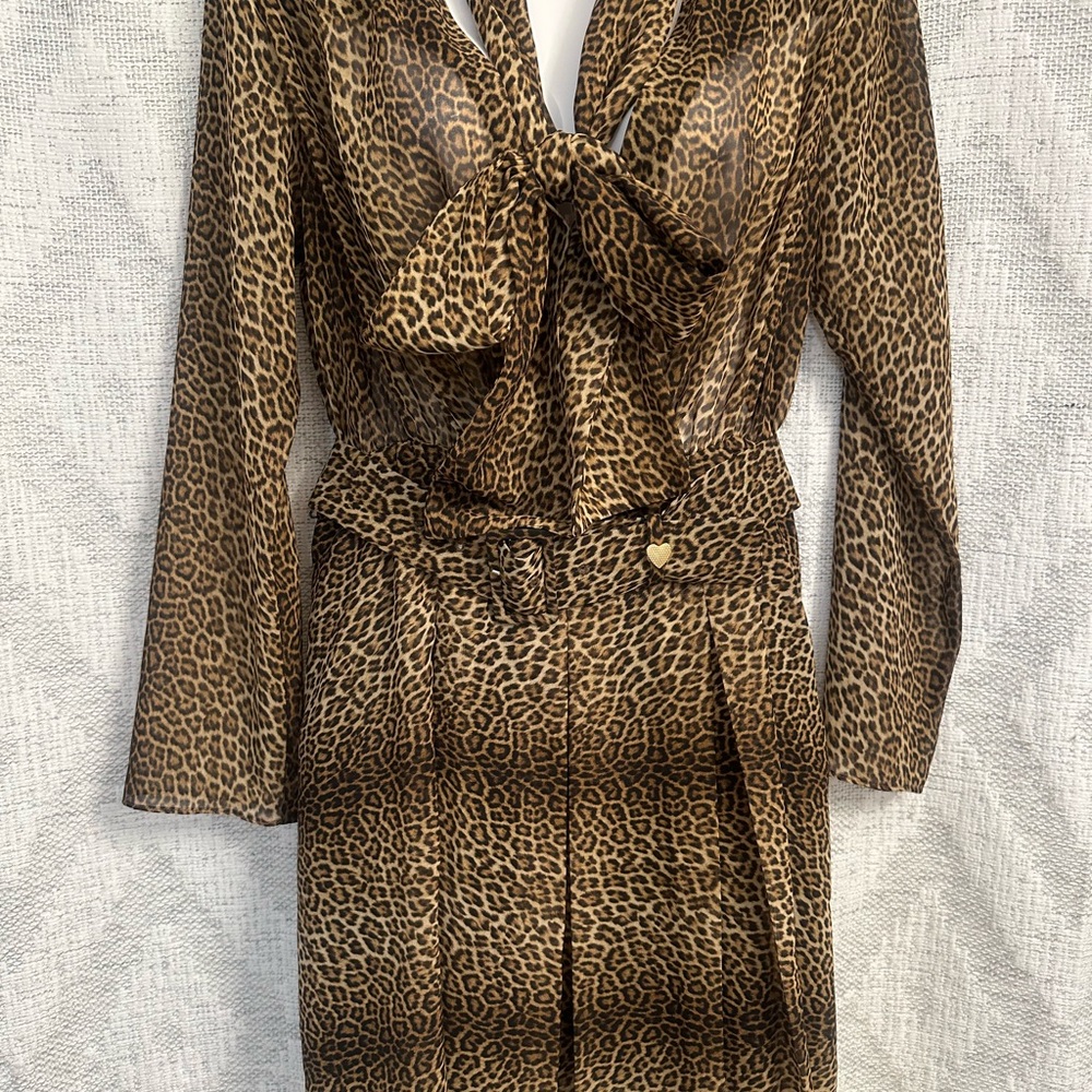 Zara leopard print, sheer blouse dress - Picture 4 of 8